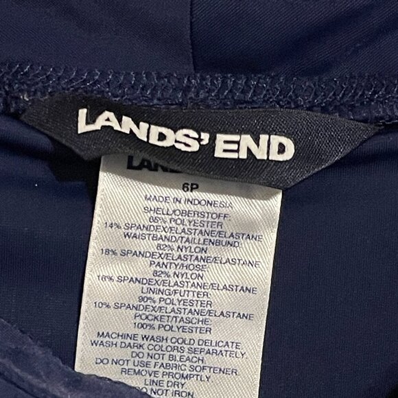 Lands End 9" Quick Dry Modest Swim Shorts with Panty Navy Blue Size 6P - Picture 3 of 3